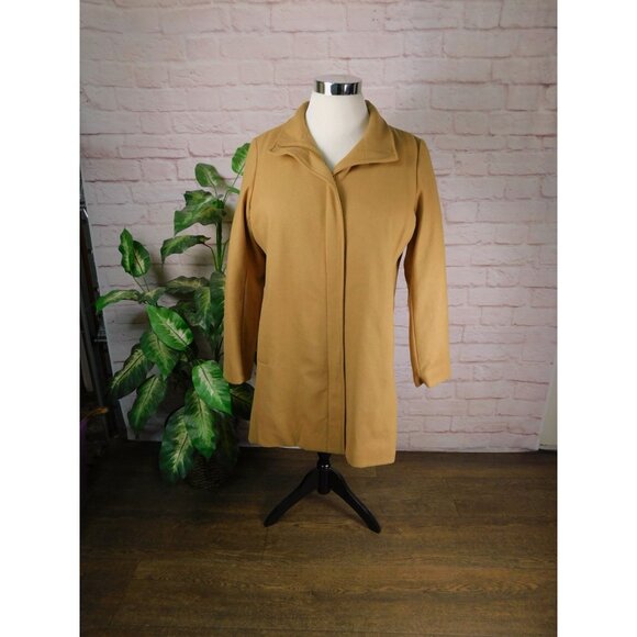 Lands End Primaloft Wool Blend Coat Womens 18 Camel Zip-Up Jacket NWT - Picture 1 of 10